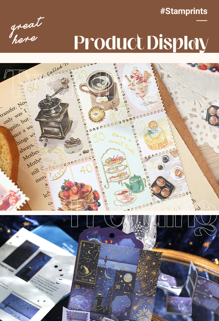 5Hot-Stamping Decorative Sticker-Stars Gourmet Stamp Travel1