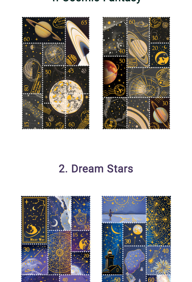 5Hot-Stamping Decorative Sticker-Stars Gourmet Stamp Travel8