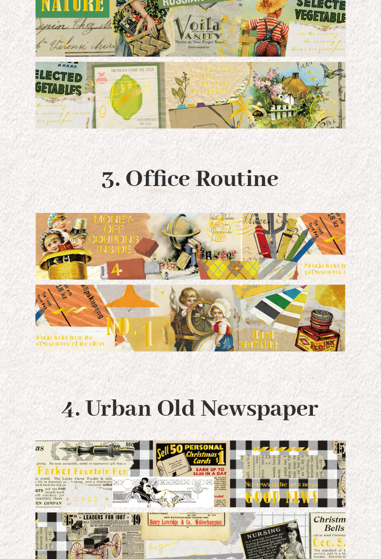 5Hot Stamping Washi Tape - Poster Newspaper Fairy Tale Drink6