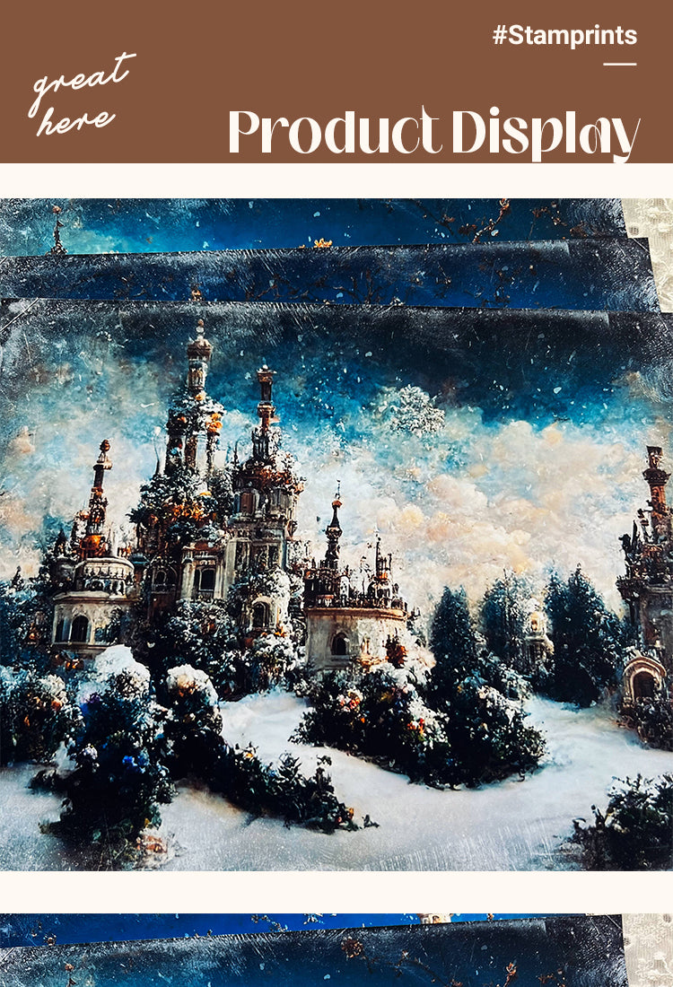 5Ice Castle Landscape Background Scrapbook Paper1