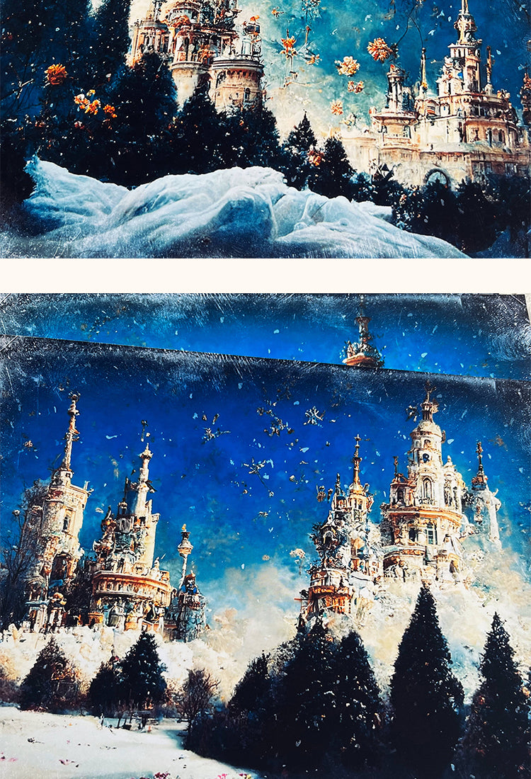 5Ice Castle Landscape Background Scrapbook Paper3