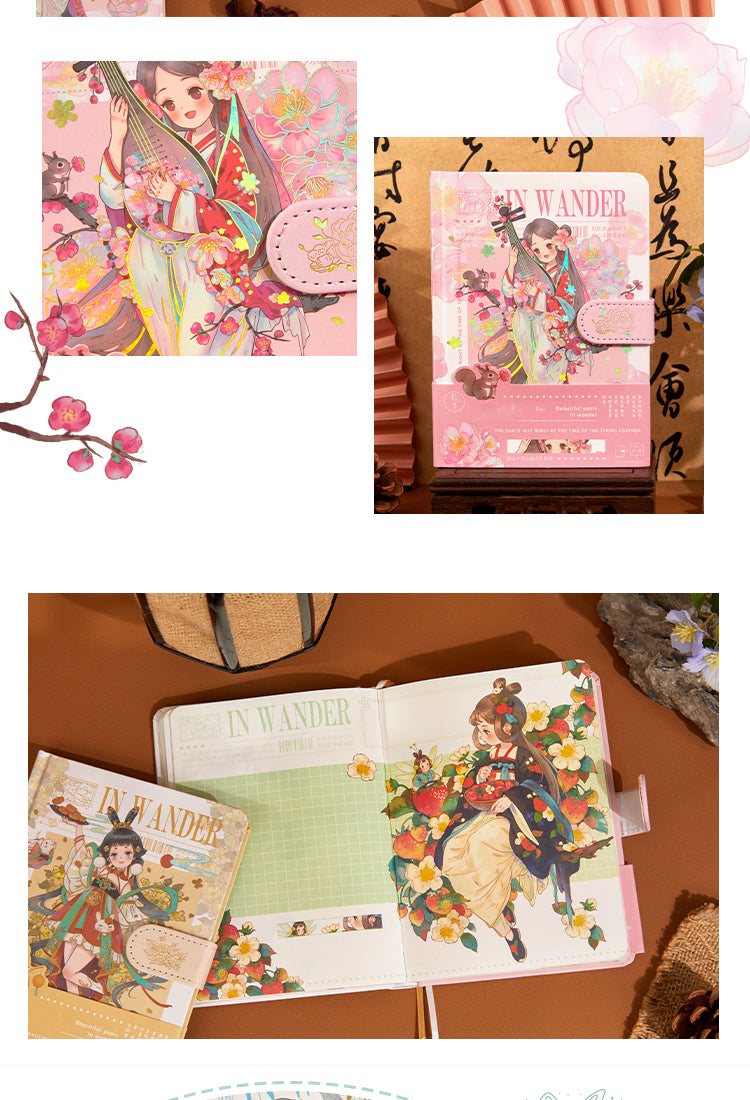 5In Wander Series Antique Cute Girl Magnetic Buckle Diary Journal2
