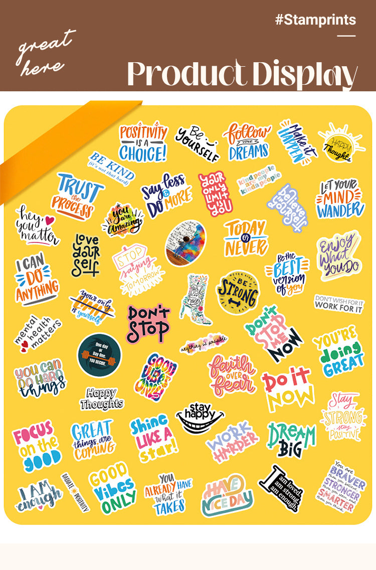 5Inspirational English Slogan Words Text Stickers1