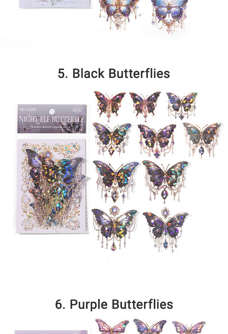 5Iridescent Gold Butterfly PET Stickers10