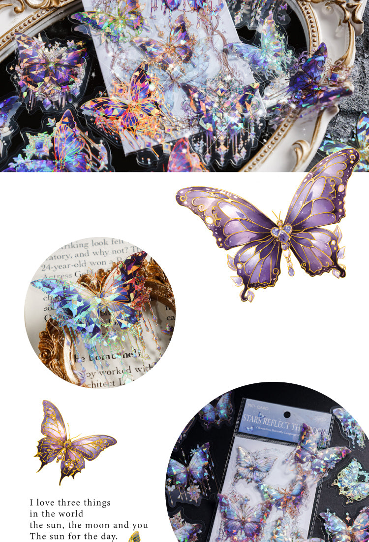 5Iridescent Gold Butterfly PET Stickers3