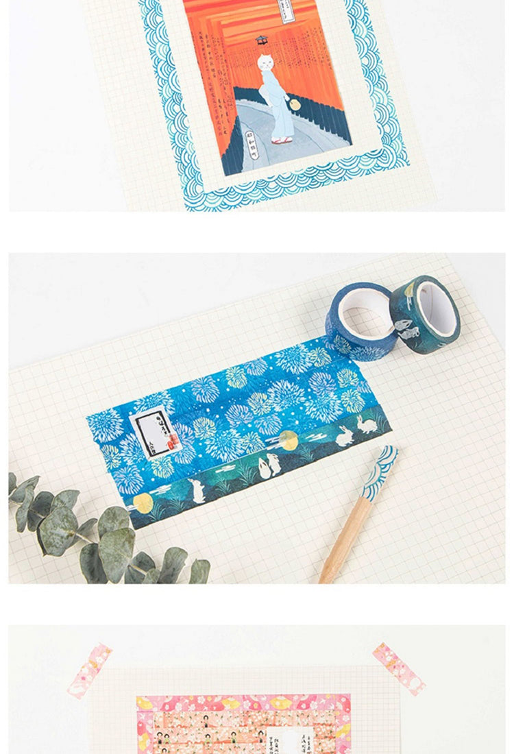 5Japanese-style Washi Tape with Plants Animals Sea and Fireworks10