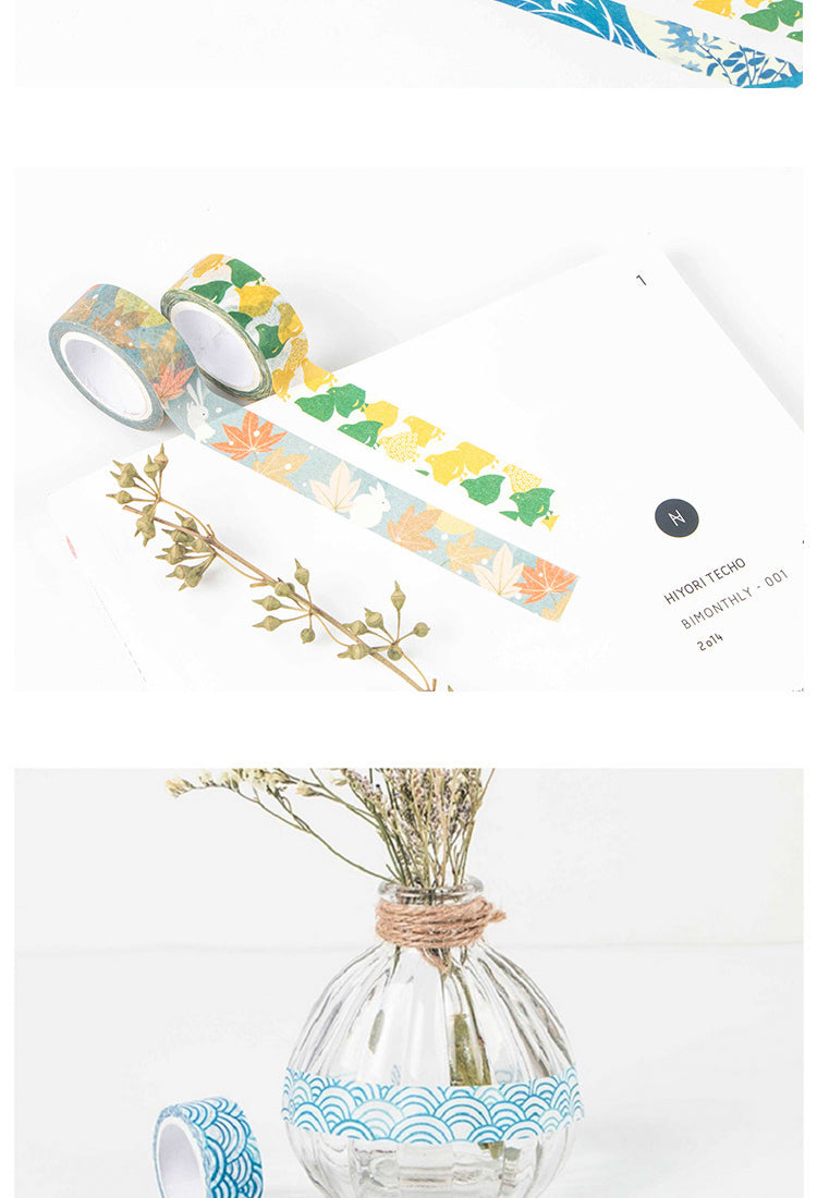 5Japanese-style Washi Tape with Plants Animals Sea and Fireworks5