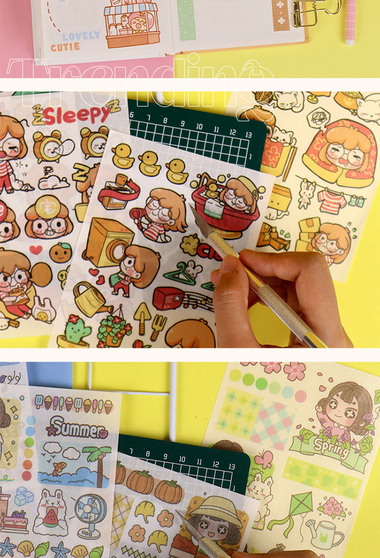5Kawaii Cartoon Handmade DIY Washi Stickers2