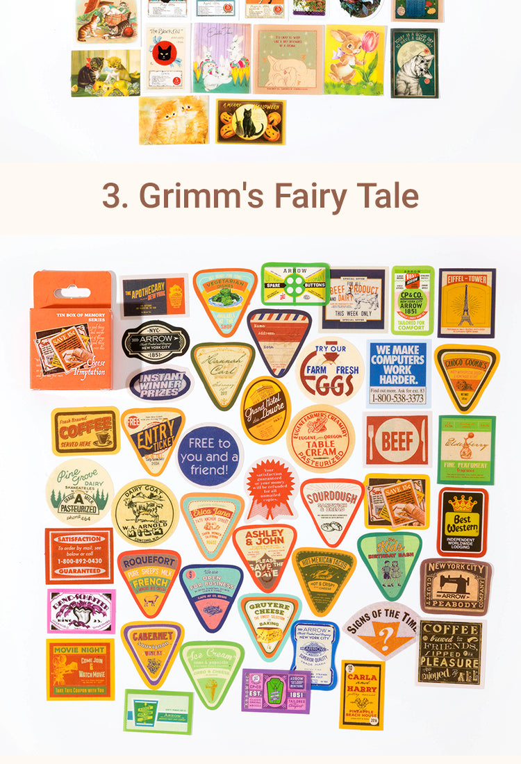 5Label PET Stickers - Tag, Food Poster, Fairy Tale, Cheese, Ticket, Girl13