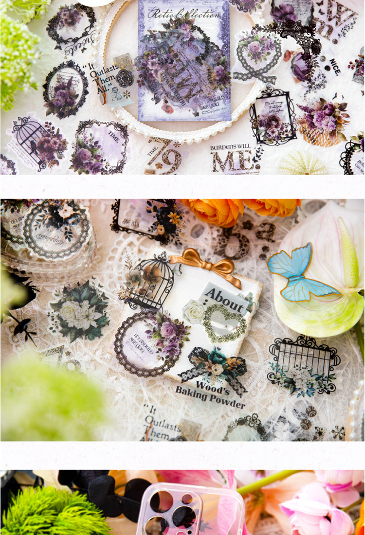 5Lace and Flower PET Stickers3