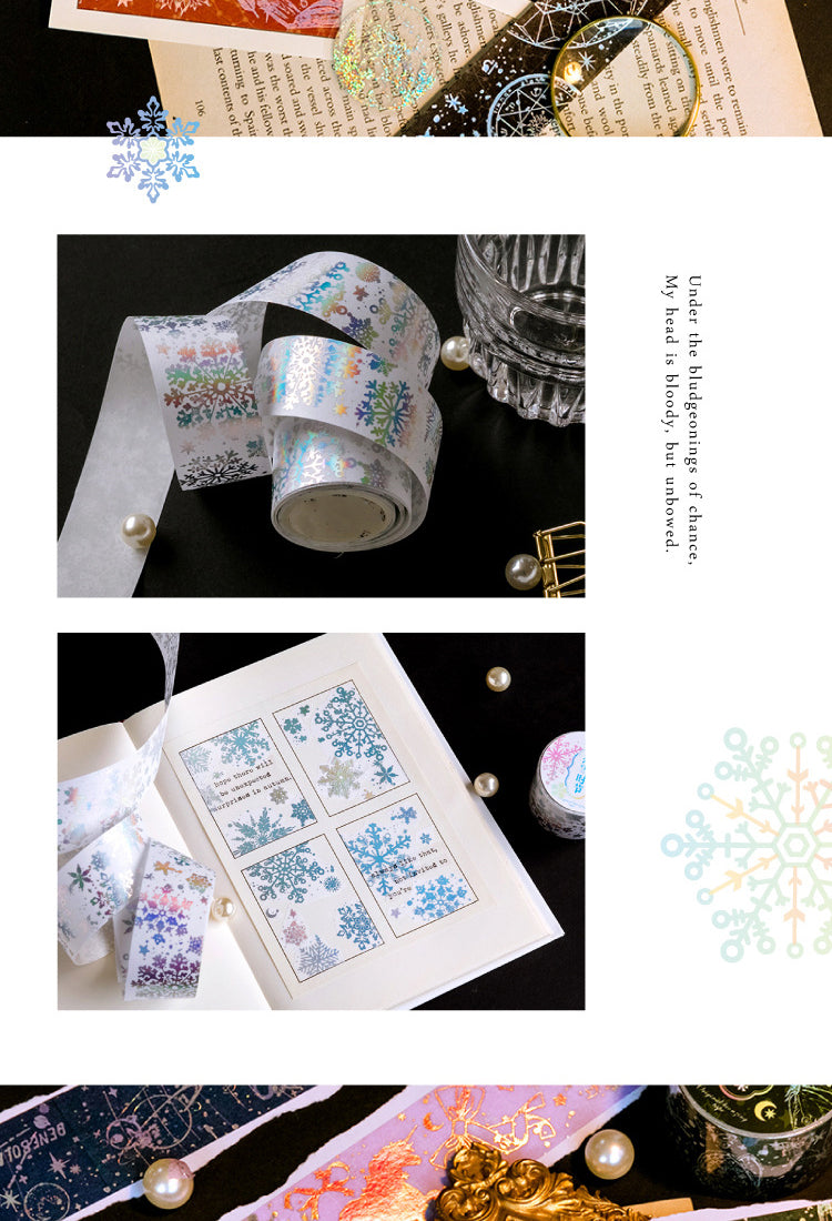 5Laser Silver Washi Tape-Butterfly Sea Snow Starry Sky Flower7