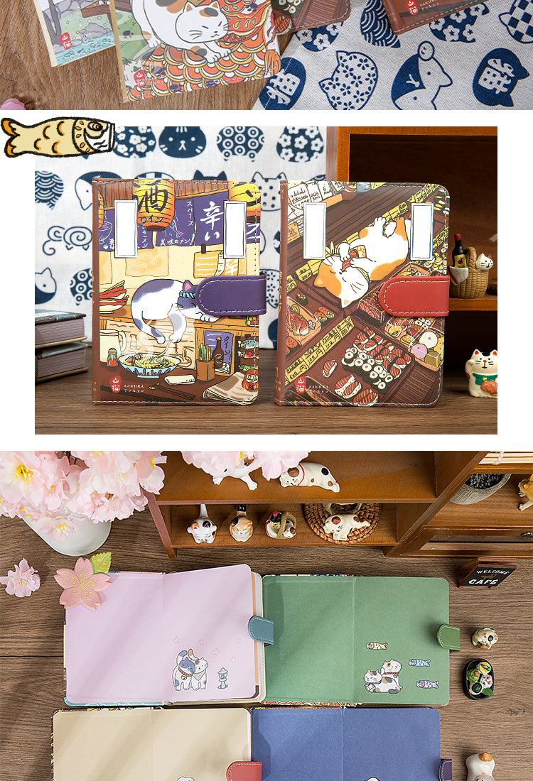 5Leisure Cat Series Japanese Style Cat Magnetic Buckle Diary Notebook2