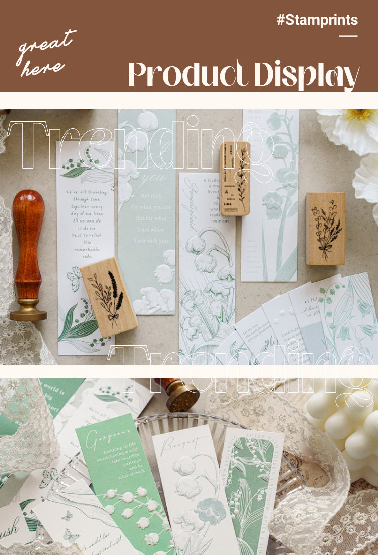 5Lily of the Valley Letterpress Bookmarks1