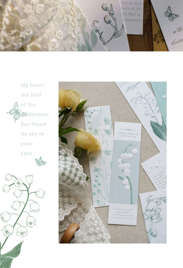 5Lily of the Valley Letterpress Bookmarks6
