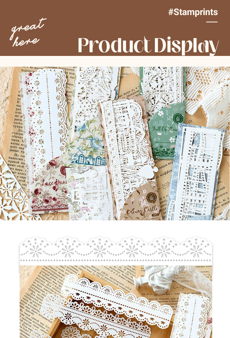 5Long Holiday Series Hollow Lace Jornal Border Decorative Paper1