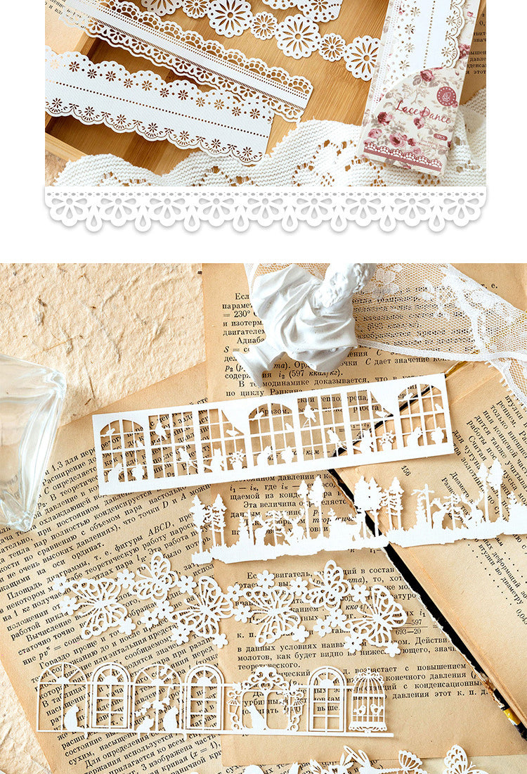 5Long Holiday Series Hollow Lace Jornal Border Decorative Paper2