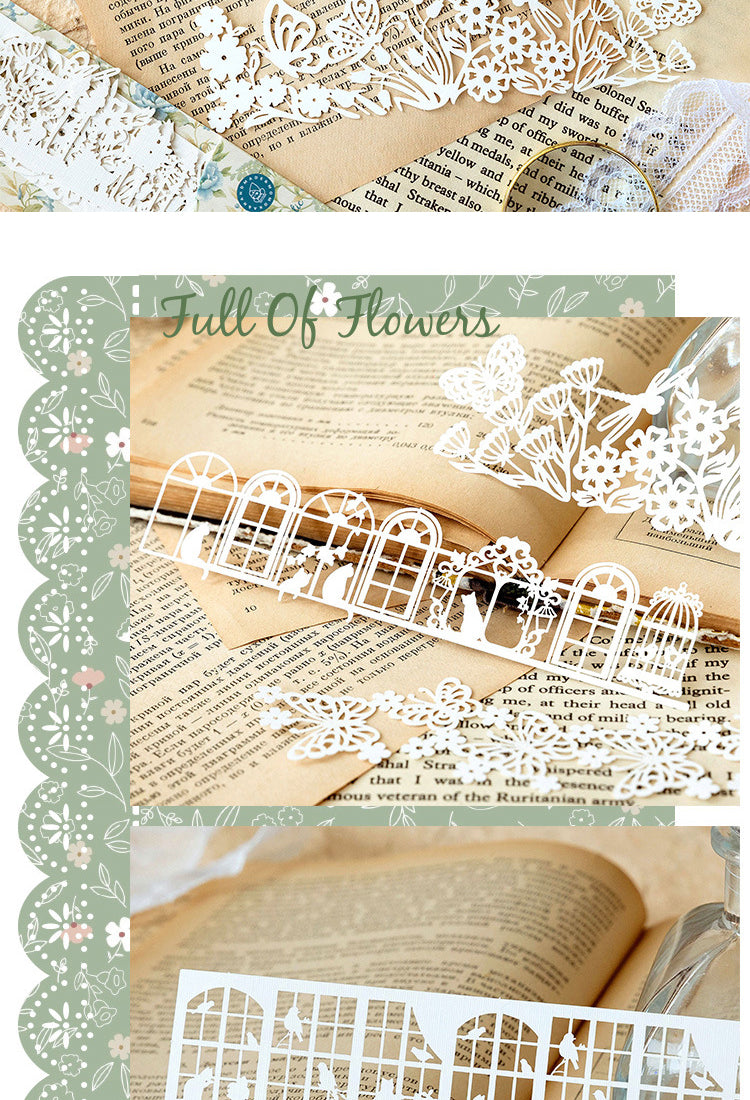 5Long Holiday Series Hollow Lace Jornal Border Decorative Paper3