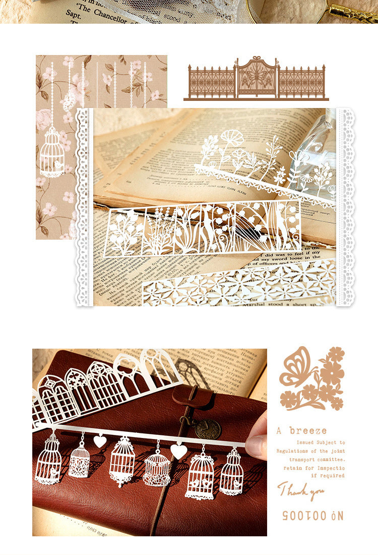 5Long Holiday Series Hollow Lace Jornal Border Decorative Paper5