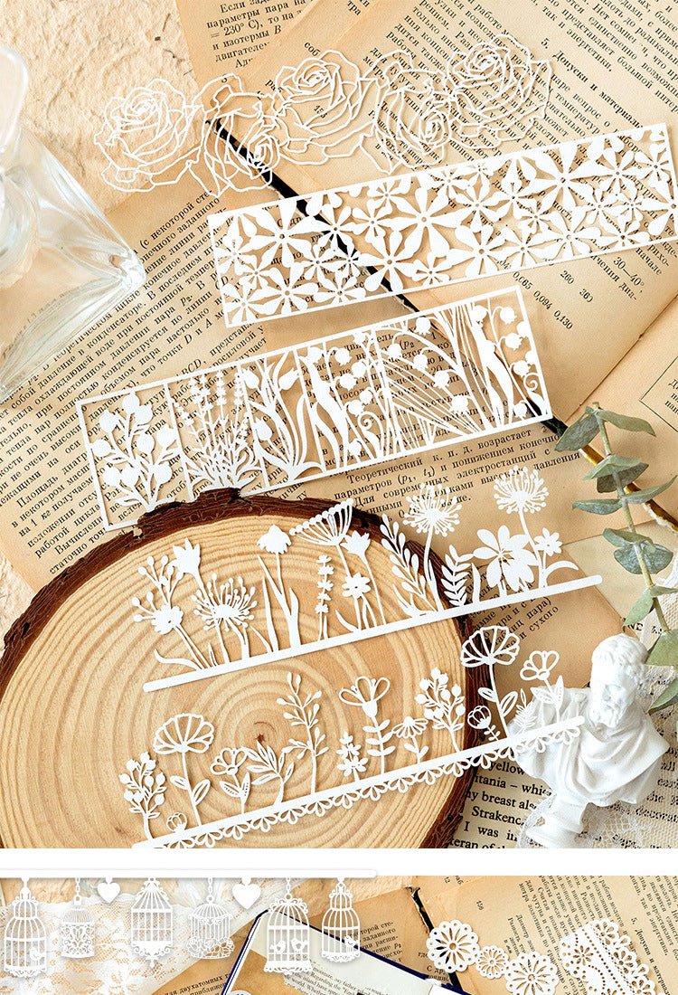 5Long Holiday Series Hollow Lace Jornal Border Decorative Paper6