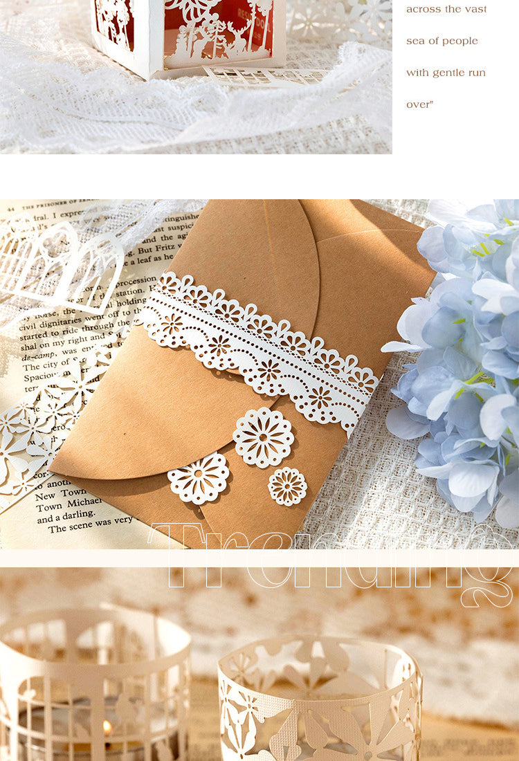 5Long Holiday Series Hollow Lace Jornal Border Decorative Paper9