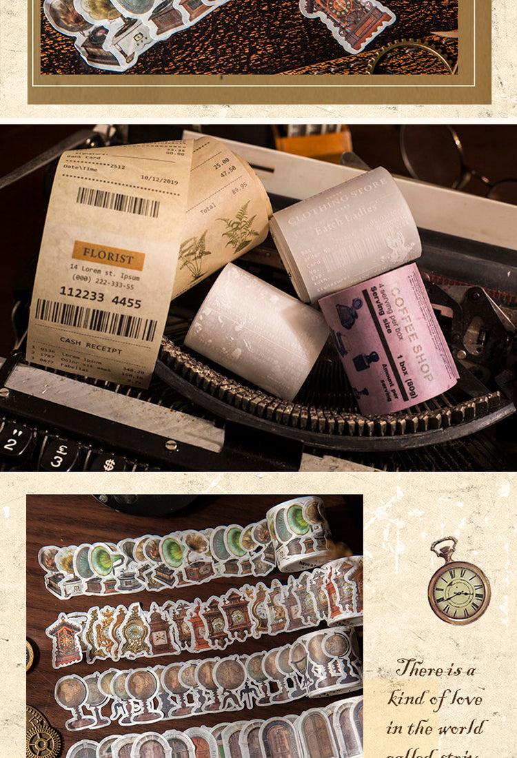 5Love Old Objects Retro Items Stickers - Clocks, Trunks, Tea Ware2