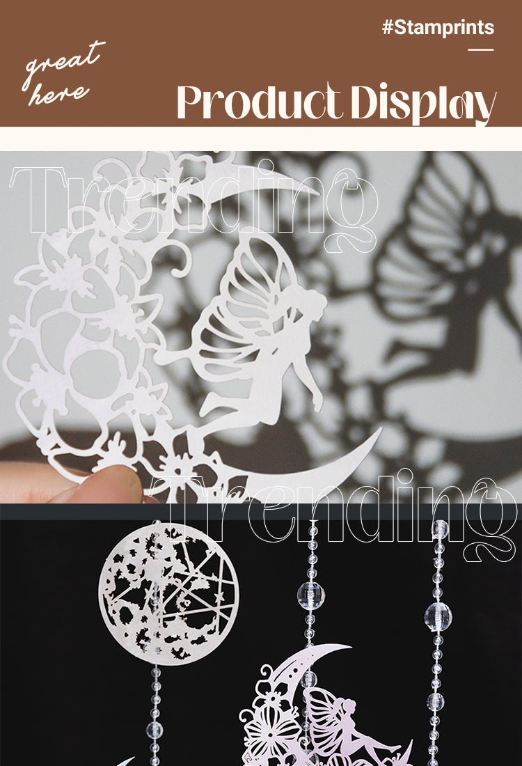 5Lunar Phase-themed Exquisite Cutout Decorative Paper1