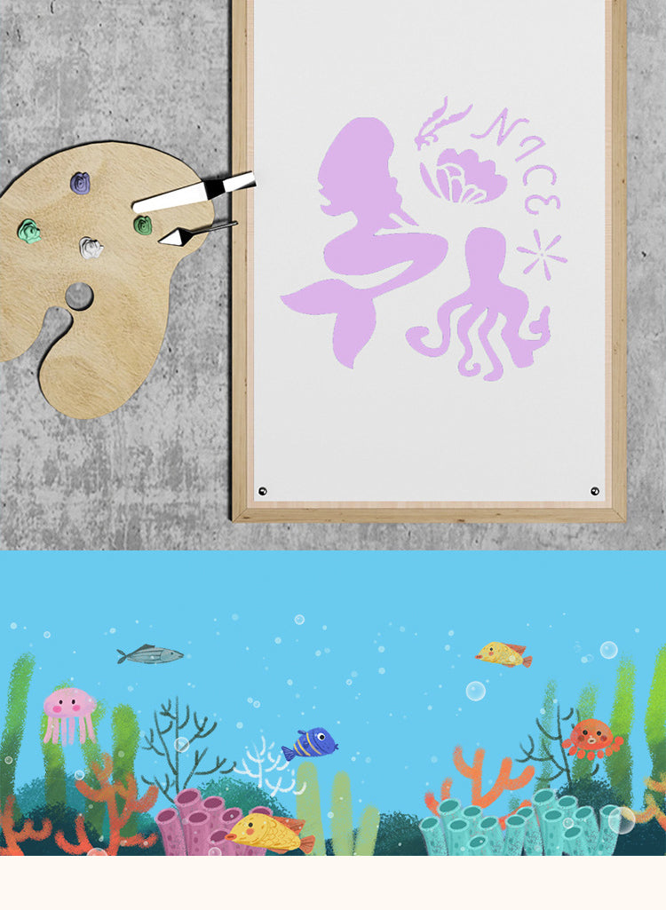 5Marine Life Hollow Painting Stencil Set2