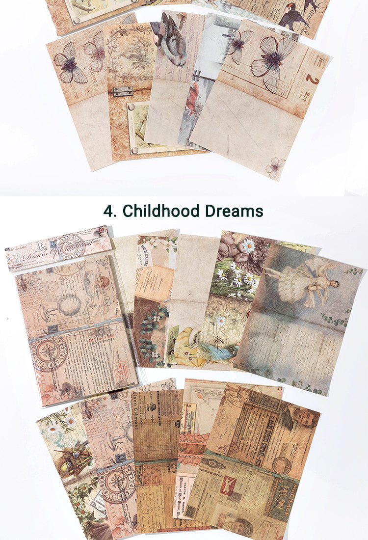 Material Paper - Memory Notes Series Retro Nostalgic Scrapbook Paper