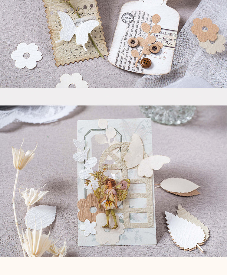 5Minimalist Handmade Scrapbok Paper - Butterfly, Bottle, Leaf, Window, Tag, Stamp3