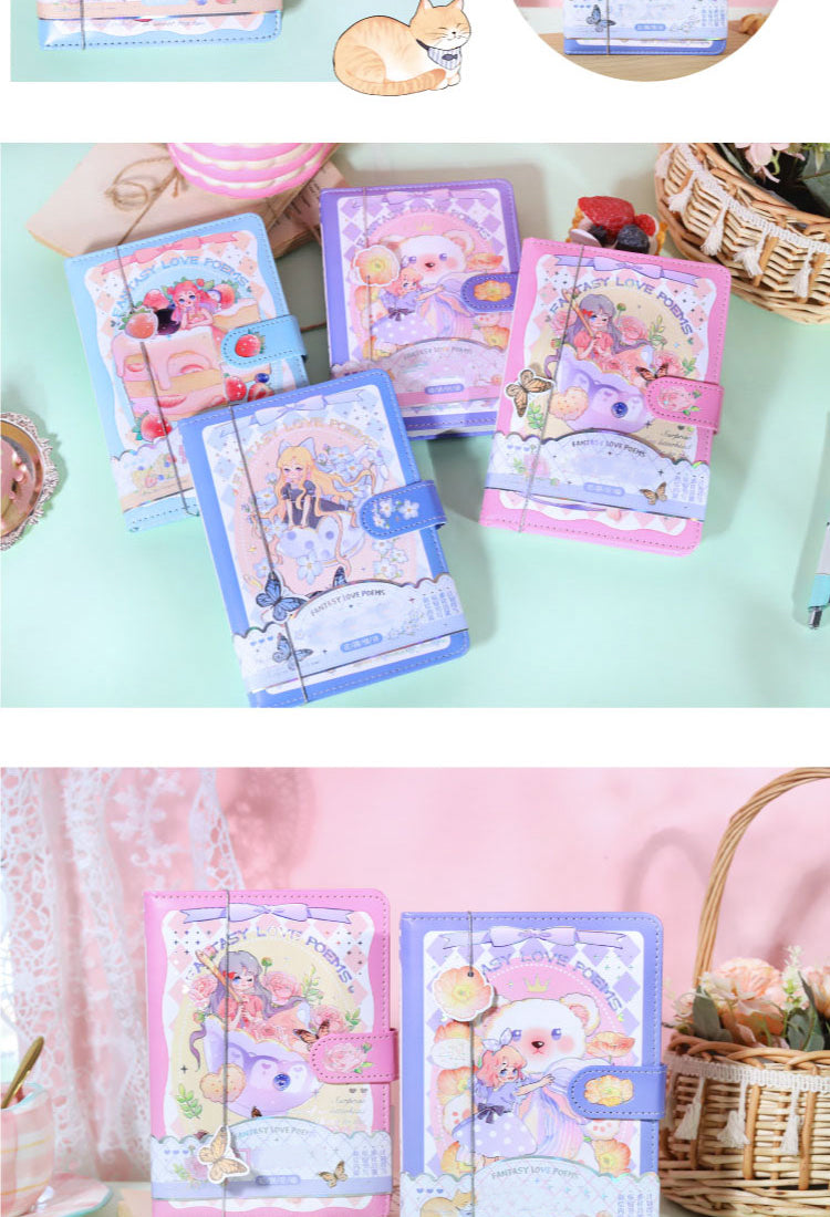 5Molly Sweet Dreams Series Cartoon Girl Magnetic Buckle Diary Notebook3