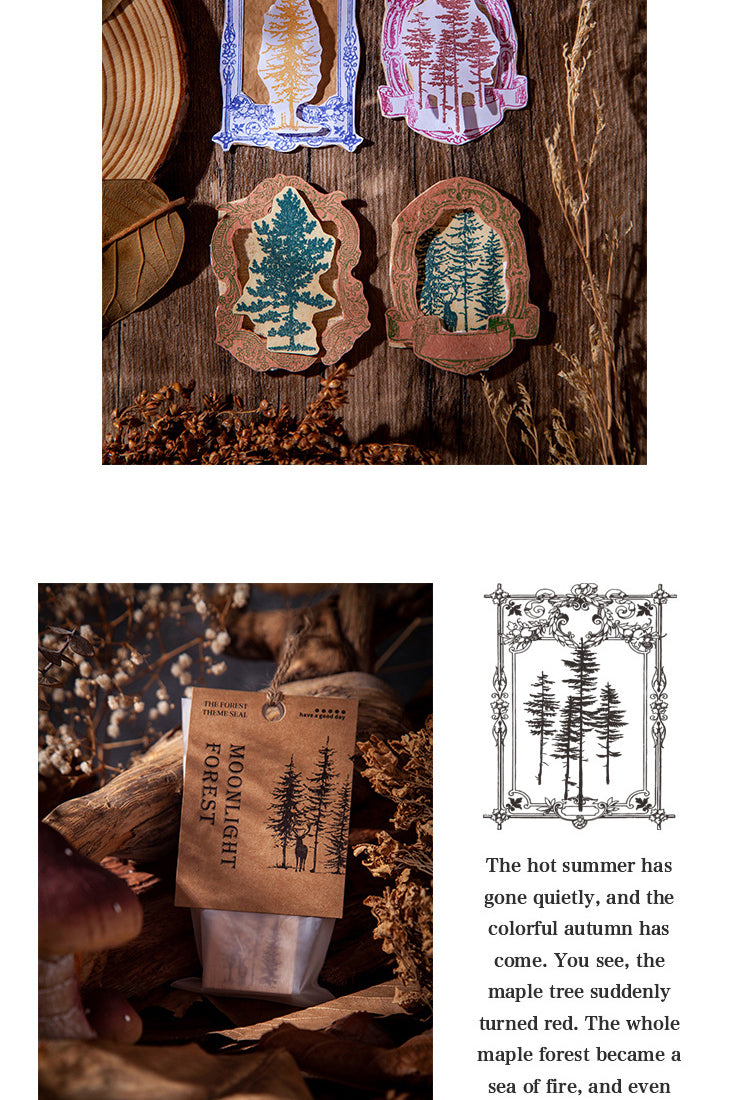 5Moonlit Forest Vintage Wooden Rubber Stamp4