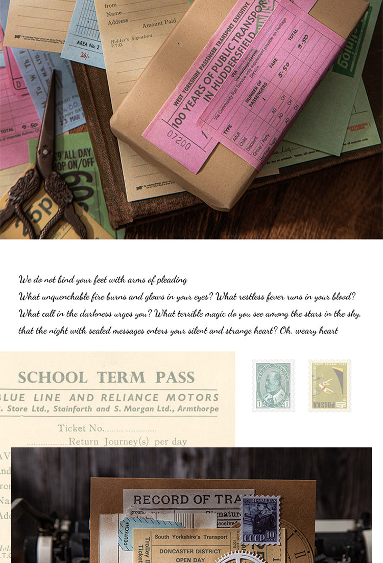 5Multi-Size Travel Ticket Decorative Paper6