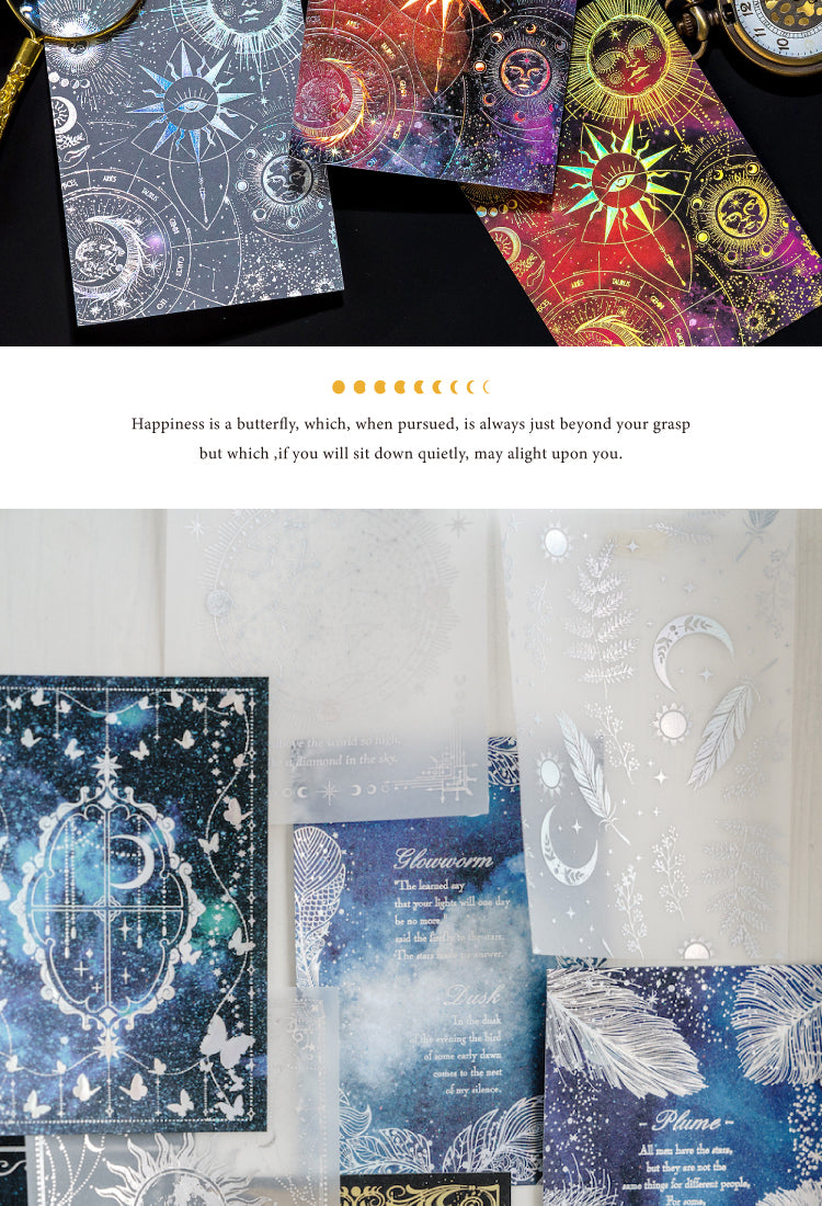 5Multi-material Holographic Scrapbook Paper - Space, Window, Moon, Little Prince, Magic, Feather, Butterfly6