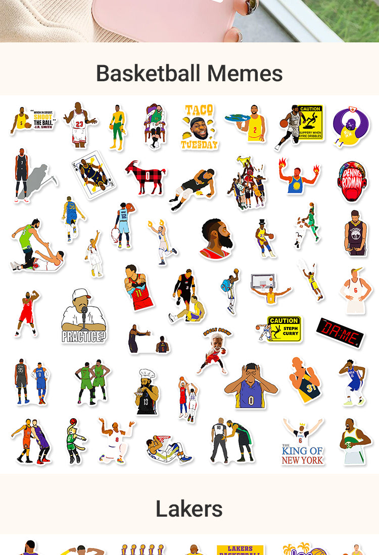 5NBA Series Cartoon Graffiti Basketball Team Logo Stickers4
