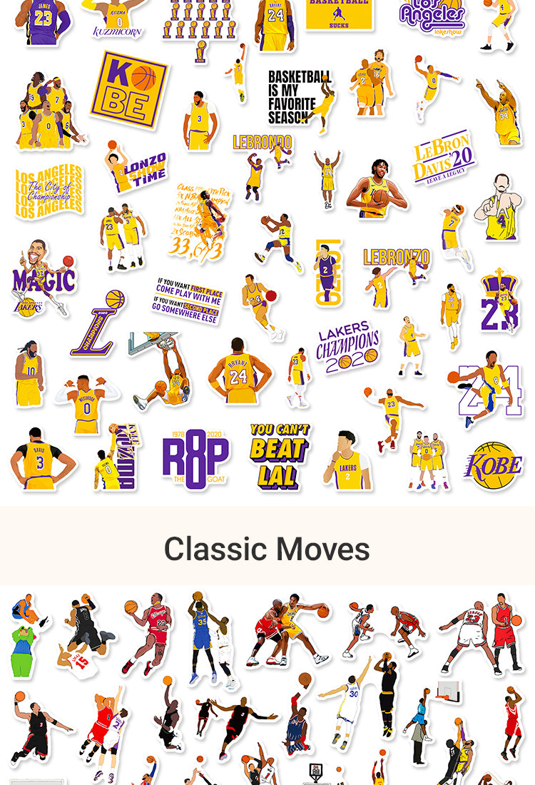 5NBA Series Cartoon Graffiti Basketball Team Logo Stickers5