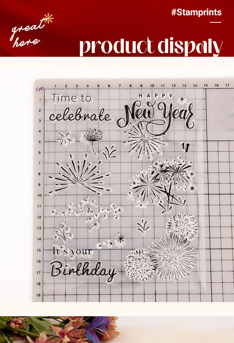 5New Year Fireworks Clear Silicone Stamp1