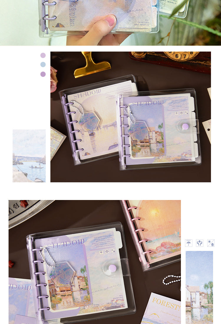 Journal - Oil Painting Art World Series PVC Square Journal Notebook