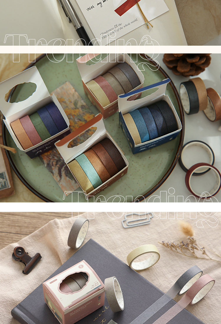 5Oil Painting Series Solid Color Washi Tape Set2