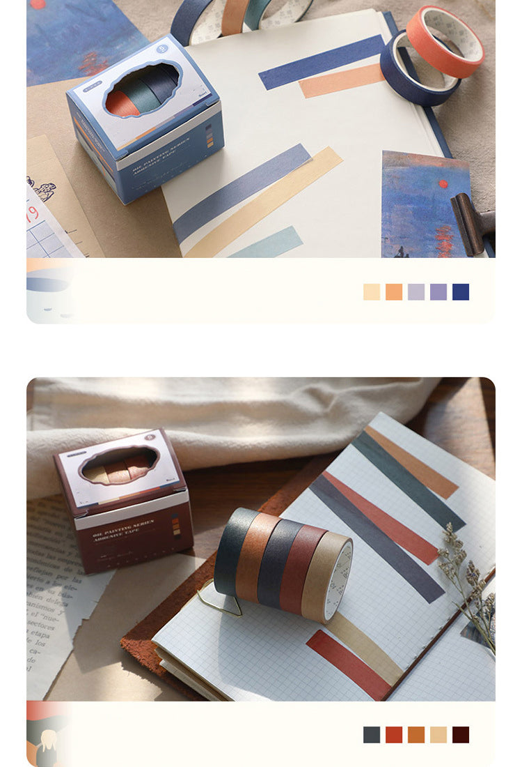 5Oil Painting Series Solid Color Washi Tape Set7