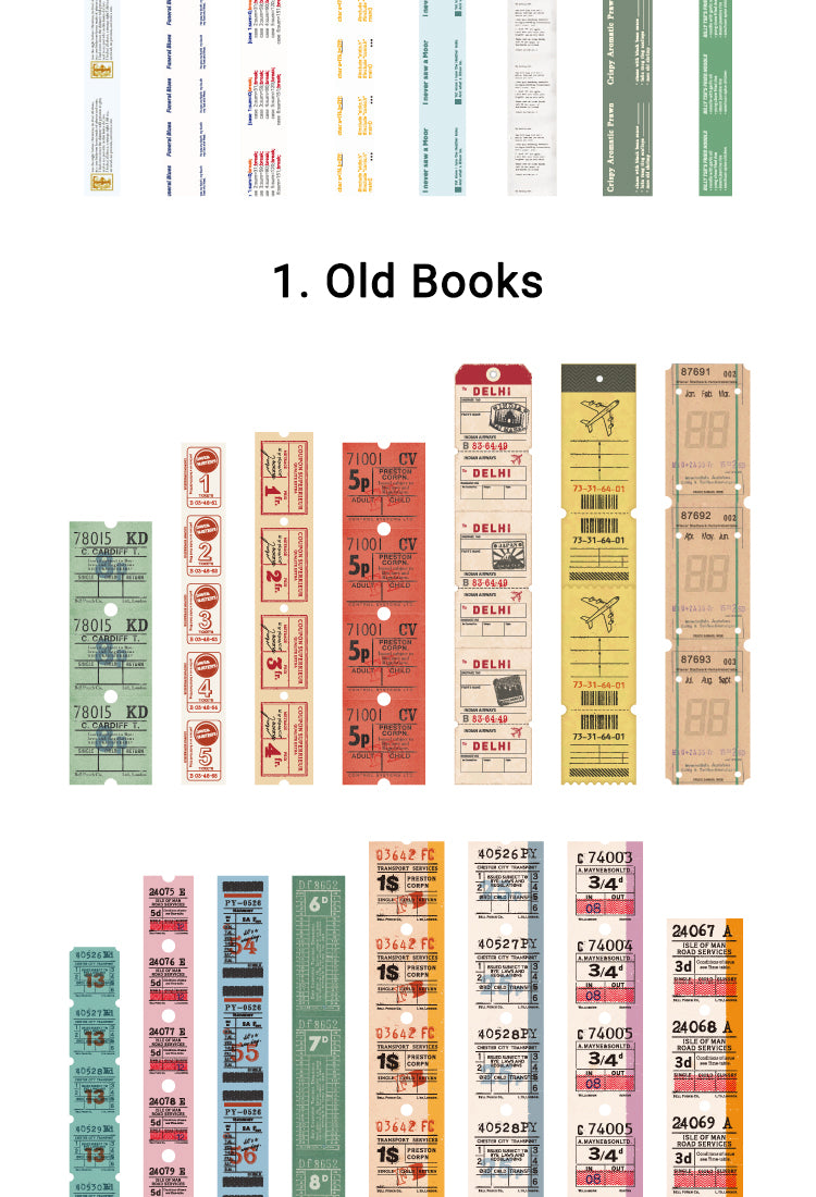 5Old Time Long Strip Vintage Plant Notes Sticker Pack11