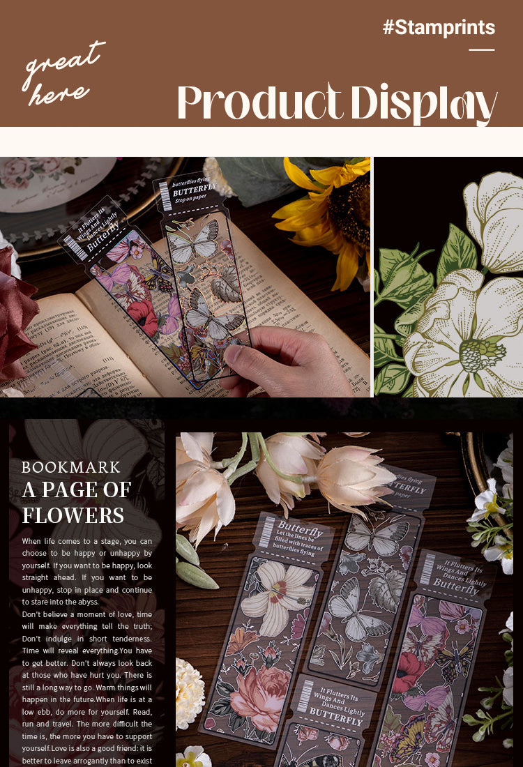 5One Page of Flowes Series Plant Bookmarks1
