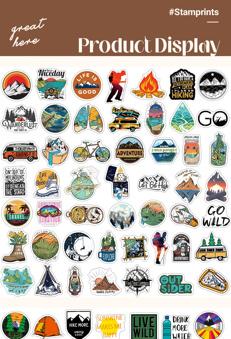 5Outdoor Theme Camping Vinyl Stickers1