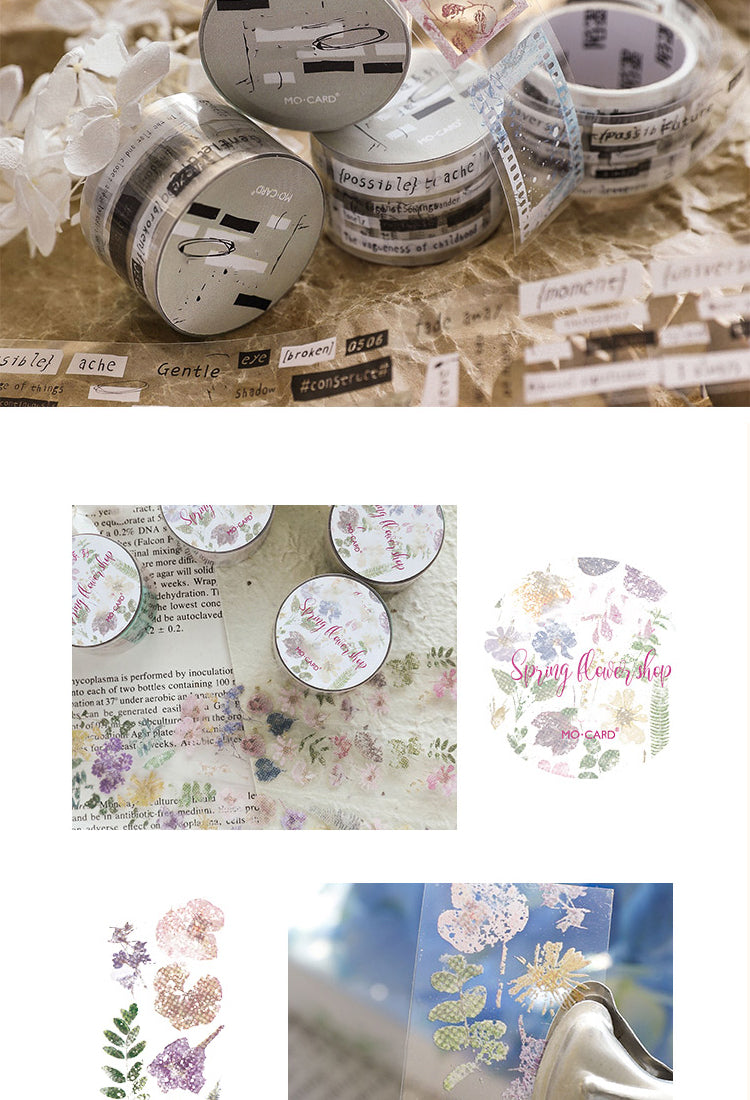 5PET Decorative Tape - Words, Flowers, Film, Manuscript5