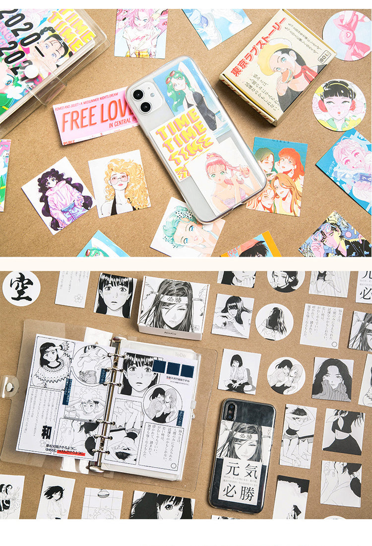 5People Coated Paper Stickers - Girl, Teen, Poster, Garden5