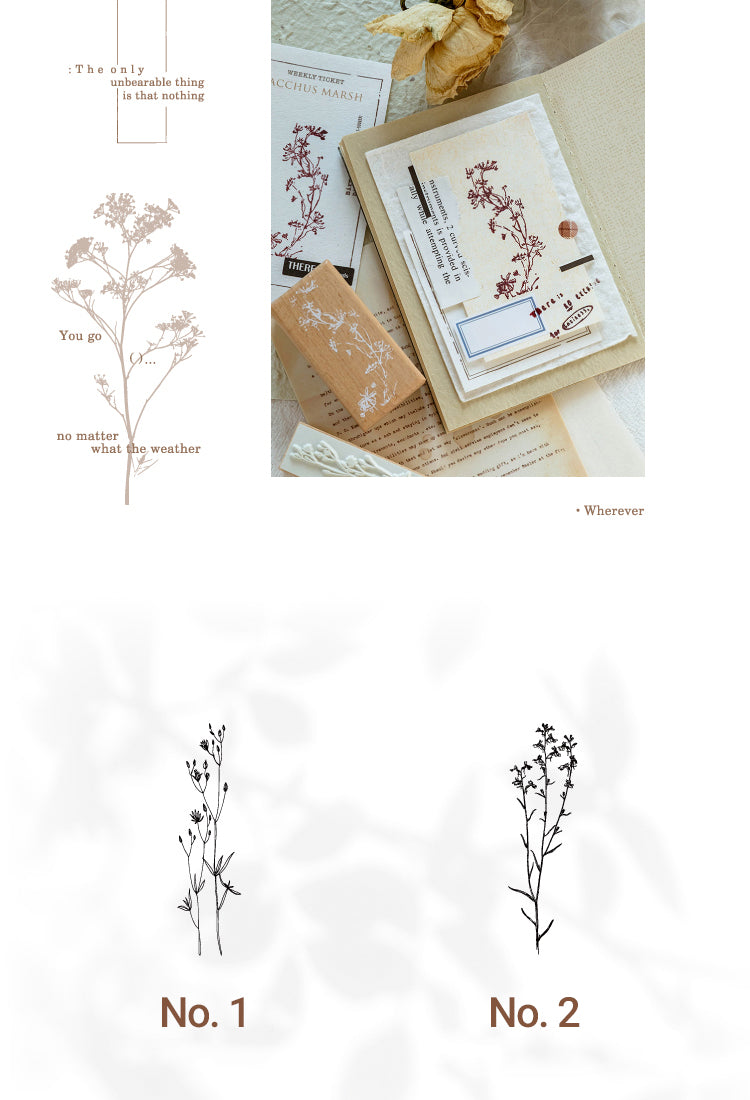 5Plant-Themed Wood Rubber Stamps10