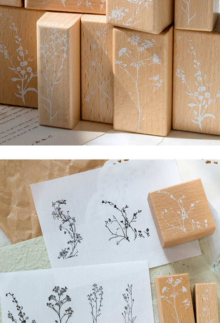 5Plant-Themed Wood Rubber Stamps4