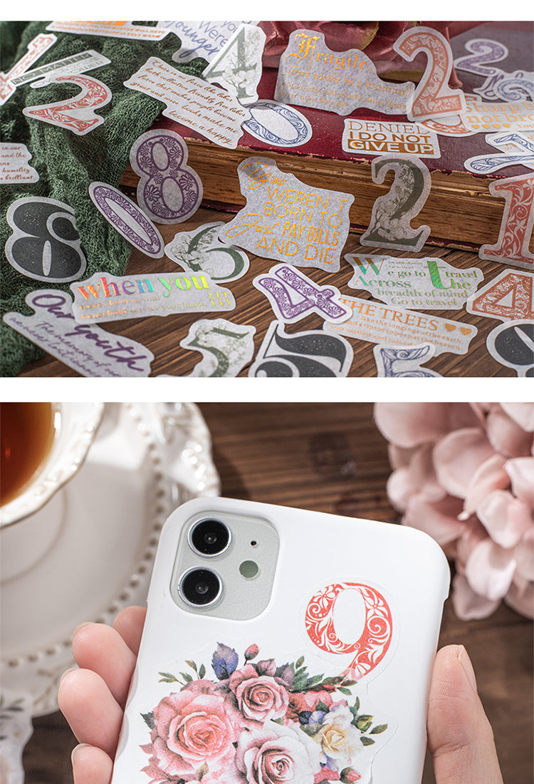 5Plant, Number, and Phrase Washi Stickers3