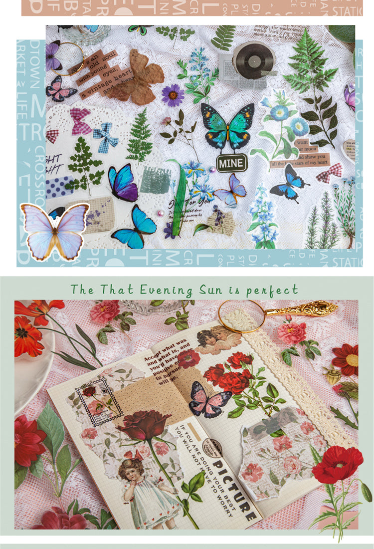 5Plant PET Sticker - Fern, Butterfly, Flower, Leaves3