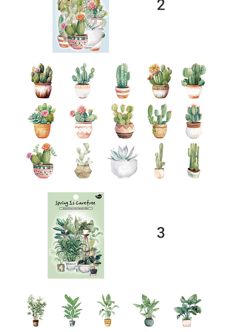 5Plant PET Stickers - Flowerpot, Cactus, Cat, Dog10