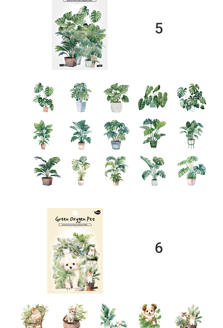 5Plant PET Stickers - Flowerpot, Cactus, Cat, Dog12